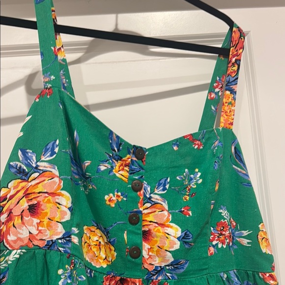 Forever 21 Green Sundress Sleeveless Scoop Neck Mini - Picture 2 of 5